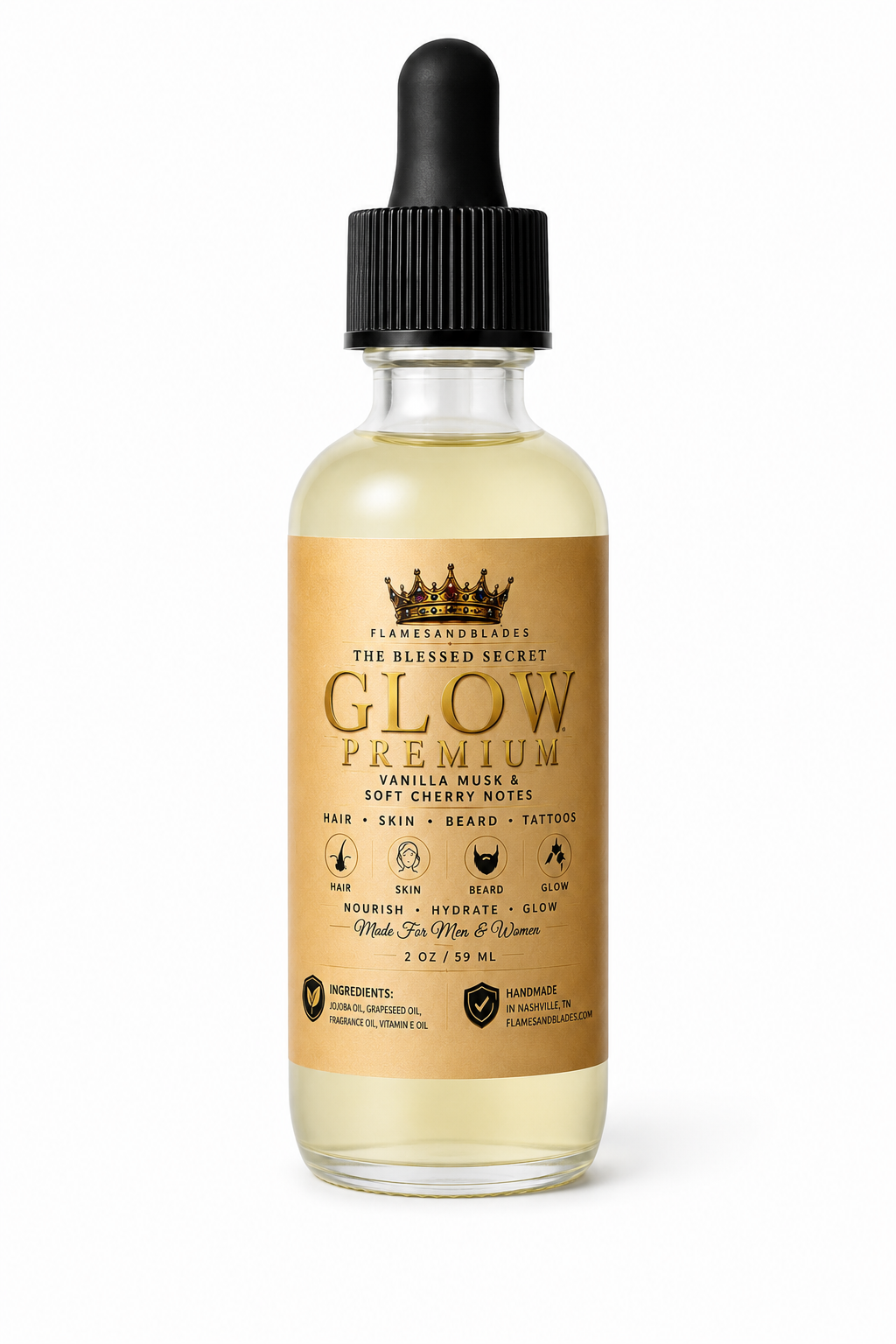 Glo oil for skin hair and tattoos (scented premium)